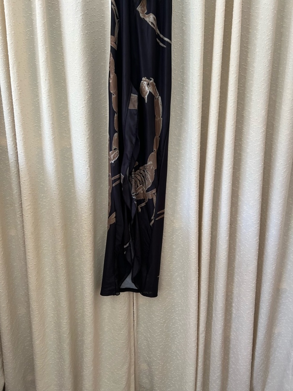 Black Maxi Dress with Brown Floral Print - Picture 2 of 6